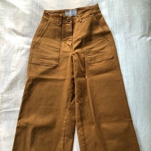 Women's Everlane Wide Leg Crop Pants, 00 Ochre